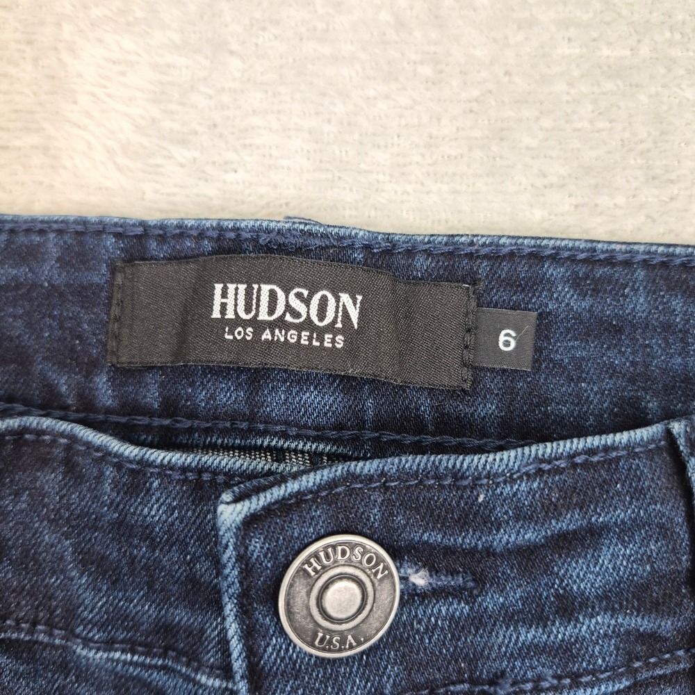 Hudson High Rise Straight Leg Womens Dark Wash H0325-01 Size 6 (29) Stretch - Picture 5 of 11